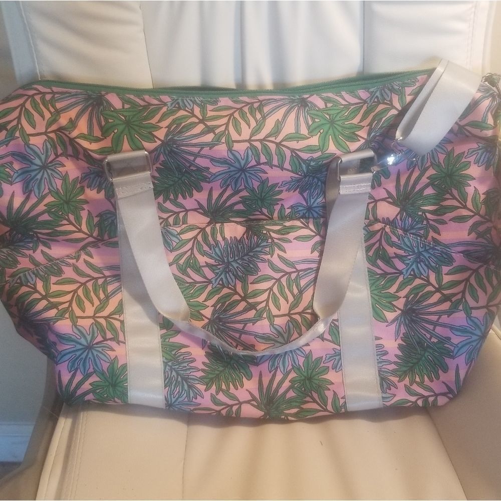 Monstera💜Rainbow Overnighter Tote or Duffel Bag Plant Design